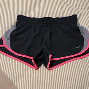 Nike Women's Black Shorts with Pink Trim